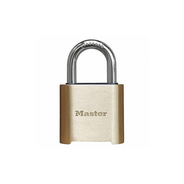 Master Lock Combination Padlock, Bottom, Gold/Silver 975DCOM