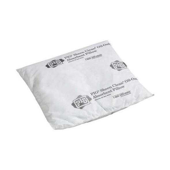 Pig Sorbent Pillow, 10 gal, 16 in x 17 in, Oil, White, 10 PK SKM602
