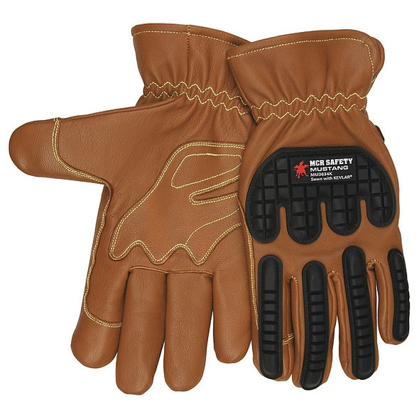 Mcr Safety Leather Gloves, Cut Level A4 ,XL 1 PR MU3634KXL