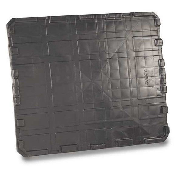 Bulk Container Lid 48 1/4 in L, 40 1/4 in W, 2 1/2 in H, Plastic, Black