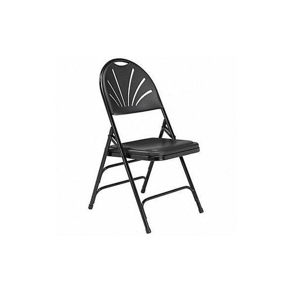 National Public Seating Folding Chair, Plastic, Black, PK4 1110