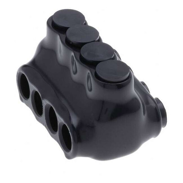 Polaris Wire Connector, 4 Port, Black, Plastisol Insulation IPLD4-4B