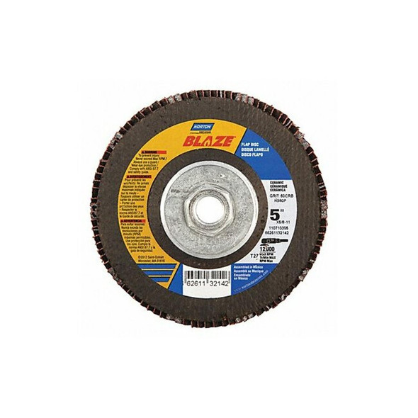 Norton Abrasives Flap Disc,Medium,60 Grit,5" dia. 66261132142
