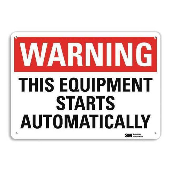 Warning Sign, 10 in Height, 14 in Width, Aluminum, Horizontal Rectangle, English