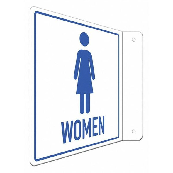 Women (w Sym), 8 in W x 8 in H, L-Shape Projection, Aluminum, LCFL-0041-NA_8x8