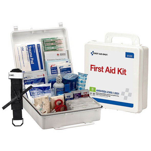 First Aid Kit and Housing, Plastic 210 Components, 50 People Served