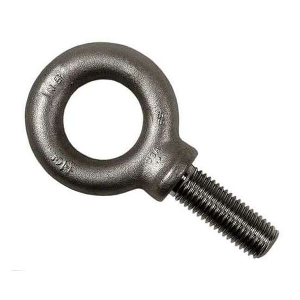 Eye Bolt With Shoulder, 5/8"-11, 1-3/4 in Shank, 1-3/8 in ID, Steel, Plain