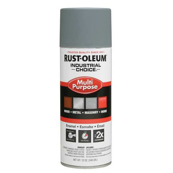 Rust-Oleum Spray Primer, Gray, Flat, Solvent, 12 oz 1680830V