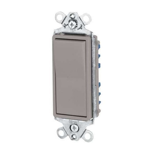 Bryant Wall Switch, 2 hp, Rocker, 15 A, Gray 9801GRY