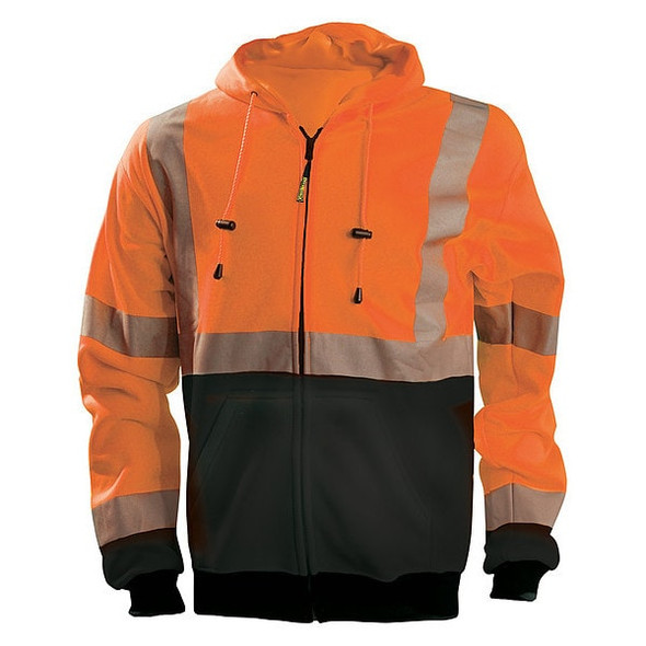 Unisex Hooded Sweatshirt, Polyester, zipper, Orange, 3XL