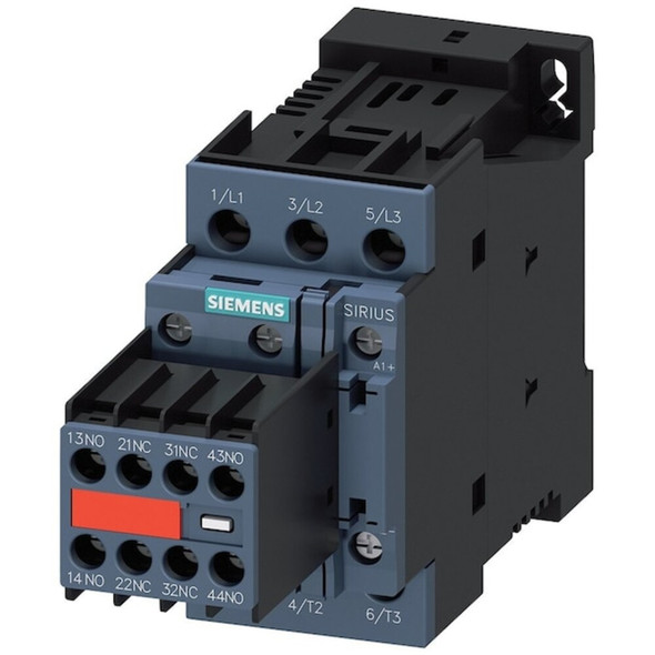 IEC Magnetic Contactor, 2NC-2NO, 24V DC, 3 P, Non-Reversing, Screw  3RT20261BB443MA0