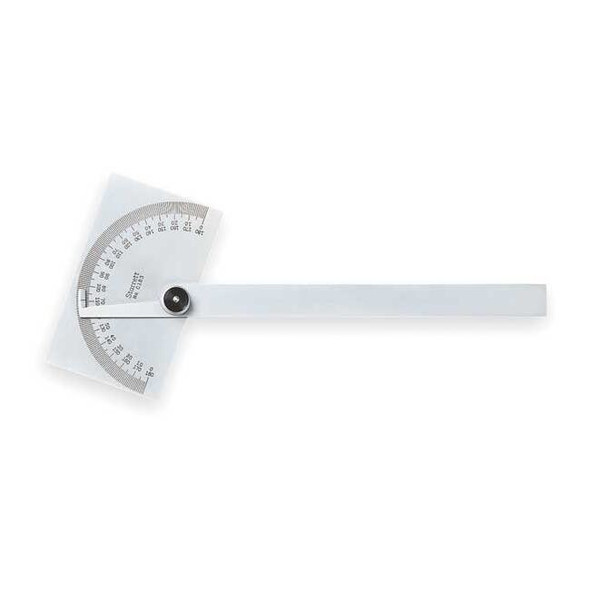 Starrett Steel Protractor,Rectangular,6 In C183