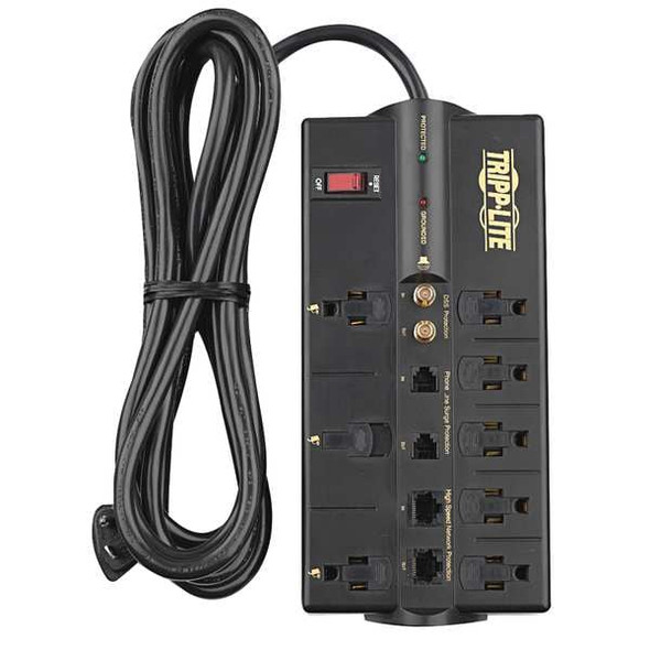 Tripp Lite Power Strip, Surge, 7 5-15R, 5-15P, 7 ft., Light Gray SUPER7TEL