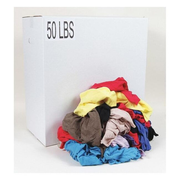 Recycled Cotton T-shirt Cloth Rag 50 lb. Varies Sizes, Assorted Colors