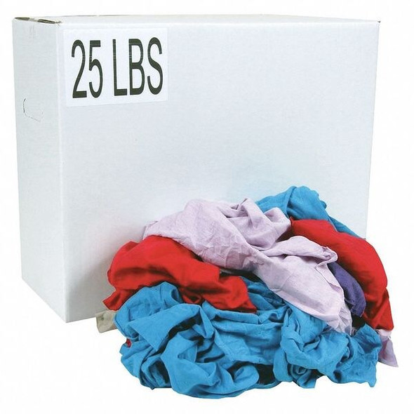 New Cotton Cloth Rags, T-Shirt, Assorted, Colors Vary, 25 lbs