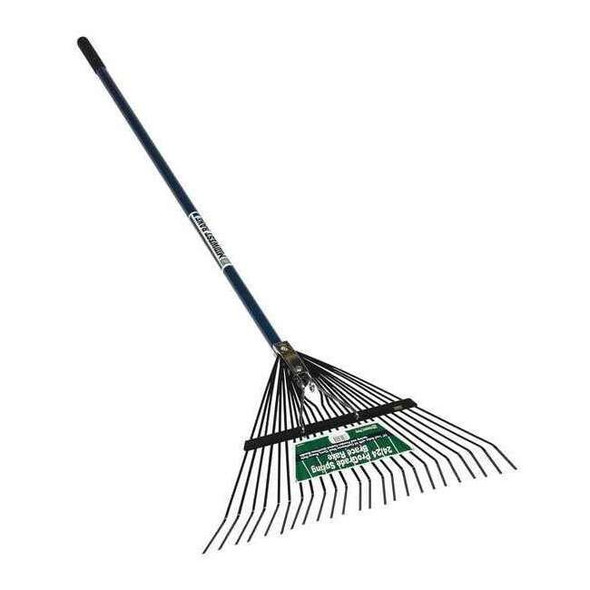 24 in Steel Spring Brace Spring Brace Rake, 24 Tines, 54 in L Aluminum Handle