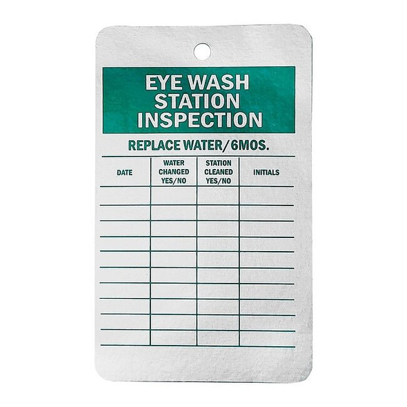 Tag, Inspection, Aluminum, 4 1/4 in H x 3 in W, White, Rectangle, 25 PK