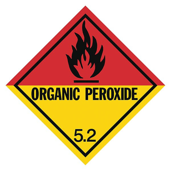 Manufacturer Varies DOT Label,4 In. H,Organic Peroxide,PK25 8EY48