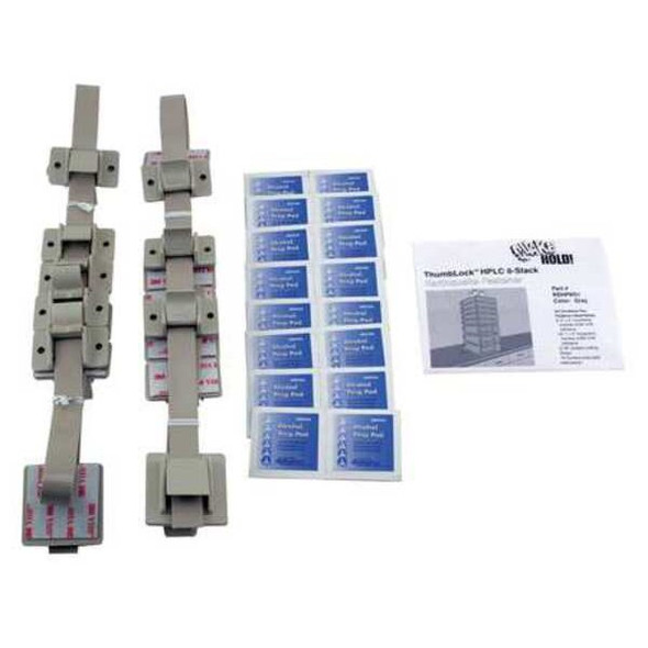Quakehold! HPLC 8-Stack Fastener Kit,Gray RD.HP.8G.1