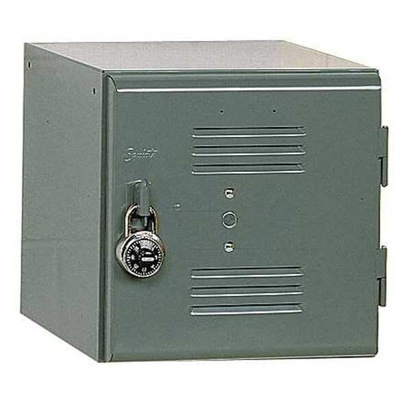 Box Locker, 12 in W, 12 in D, 12 in H, (1) Tier, (1) Wide, Office Gray