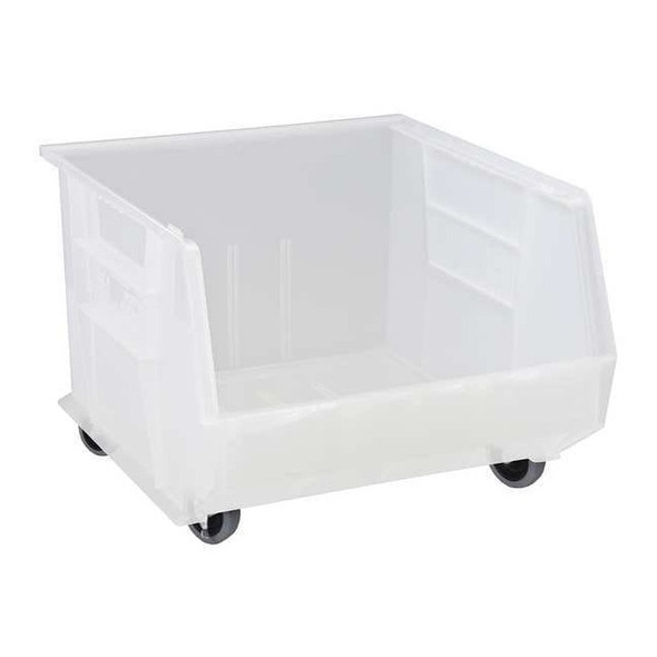 Hang & Stack Storage Bin, Polypropylene, Clear, 11 in H, 16 1/2 in W, 18 in L