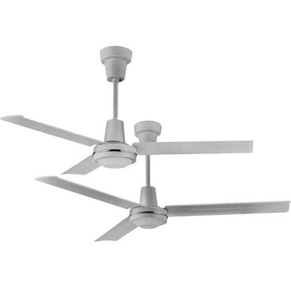 Qmark Commercial Ceiling Fan, 56 in Blade Dia, 3 Blades, Variable Speeds, 120V AC, White 56001LCC