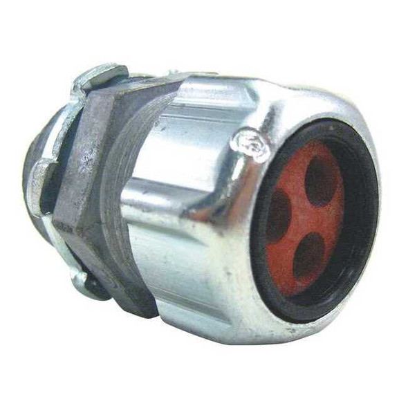 Conduit Fitting Grounding Connector, 3/4 in, Liquid-Tight, Steel, Silver