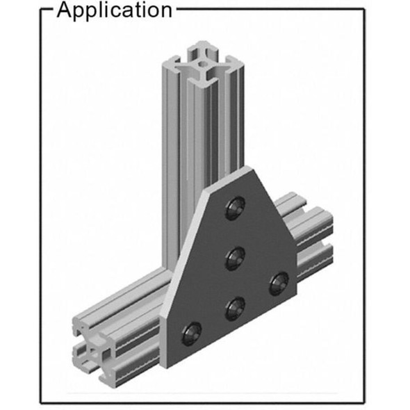 Faztek JoiningPlate,Alum,Silver,1-4in,41-2in 15JP4506