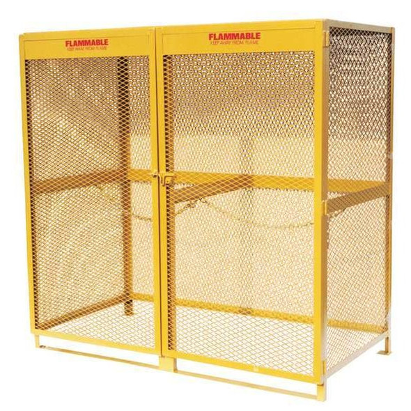 Jamco Cylinder Storage Cabinet, Yellow, Steel CV102YP