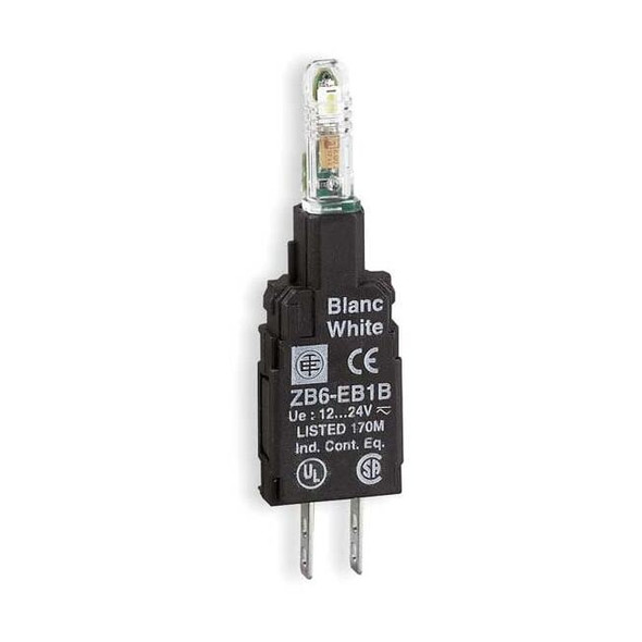 Schneider Electric Lamp Module, 16 mm, (+ -)PL, White ZB6EB1B