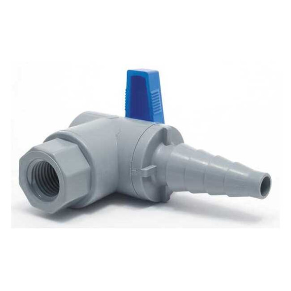 Manufacturer Varies 1/4" FNPT x Barb PVC Ball Valve Angle 6571190