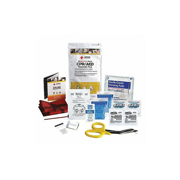 CPR/AED Responder Pack, Plastic Bag, 16 Components, 1 People Served