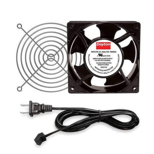 Dayton Square Axial Fan Kit, 120V AC, Cast Aluminum, 4 3/4 in W. 786EW2