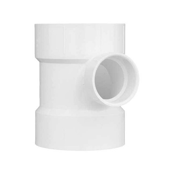 Manufacturer Varies PVC Sanitary Tee, Hub, 4 in x 4 in x 2 in Pipe Size 1WJR1