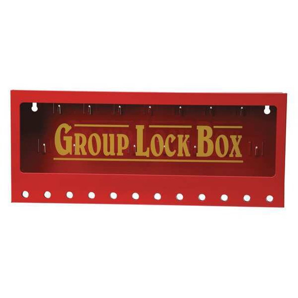 Brady Group Lockout Box,12 Locks Max,Red 105715