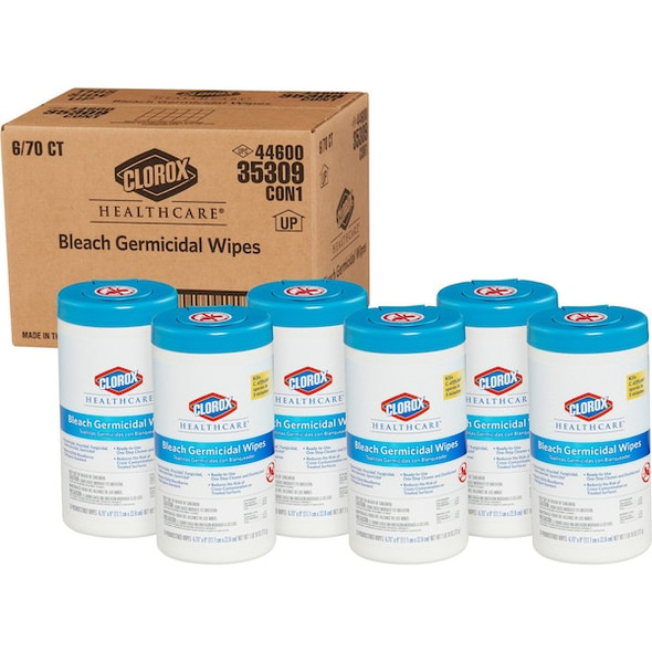 Clorox Germicidal Disinfecting Wipes, 6 Pack, 70 Wipes/ Pack 35309