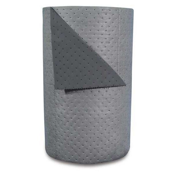 Brady Sorbent Roll, 63 gal, 30 in x 300 ft, Universal, Gray, Polypropylene HT303