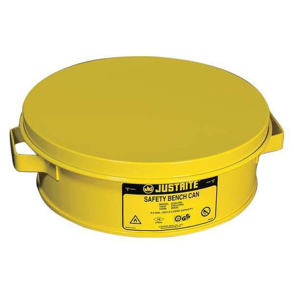 Bench Can 0.5 gal Steel Can, Steel Plunger, 4 1/2 in Dasher Plate Dia., Yellow