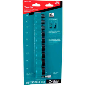 Makita Impact XPS Impact Socket Set w/ Std Socket Adapter 10 Pc. 3/8"" Drive 6pt