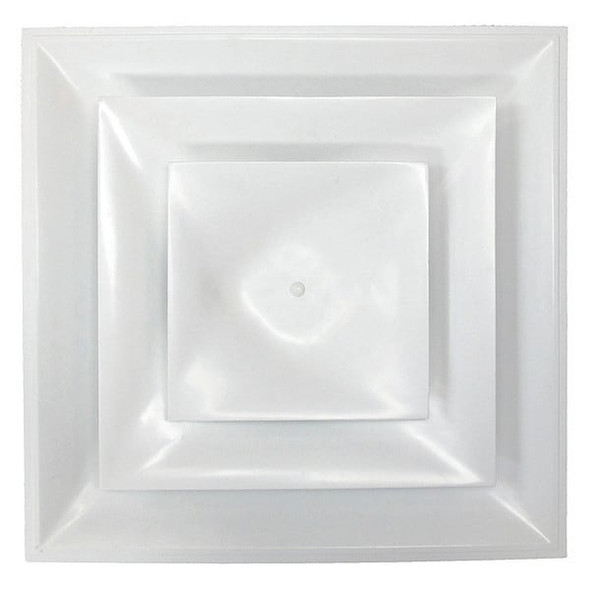 American Louver 14 in Square Step-Down Diffuser, White STR-C-14W-FR