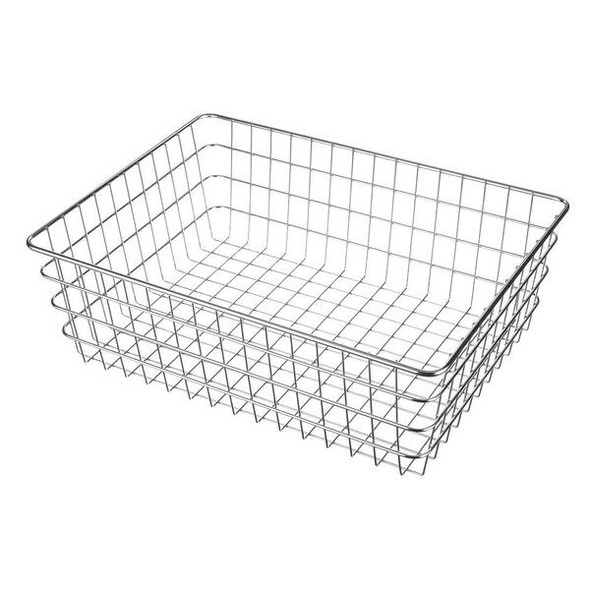 Marlin Steel Wire Products Rectangular Storage Basket, Steel, Silver 153-12