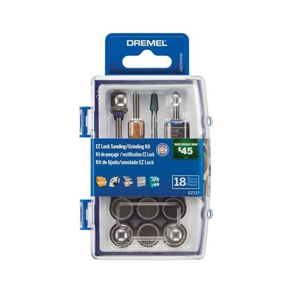 Dremel RotaryToolAccessoryKit,18pcs,w/Case EZ727-01