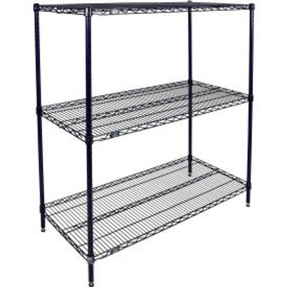 Nexel 3 Shelf Nexelon Blue Wire Shelving Unit Starter 36""W x 21""D x 54""H