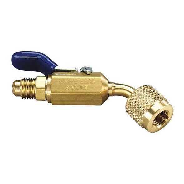 Yellow Jacket Ball Valve Adapter,1/4 In MxF,45 Deg 93843