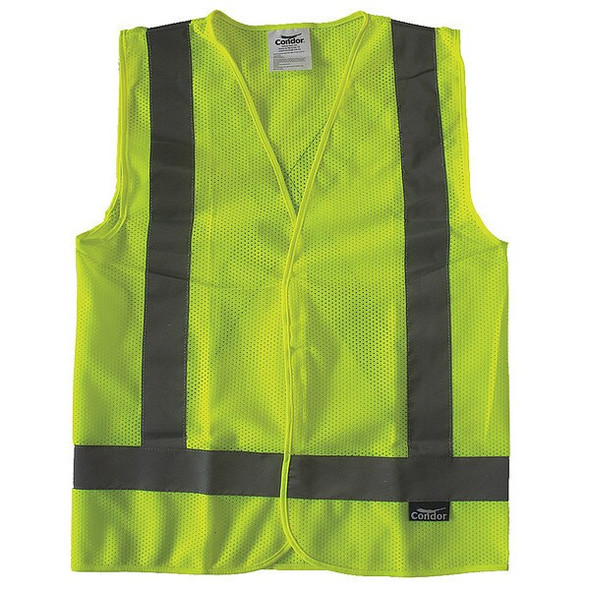 Condor Safety Vest,Yellow/Green,S,Hook-and-Loop 491R87 Condor Safety Vest,Yellow/Green,S,Hook-and-Loop 491R87