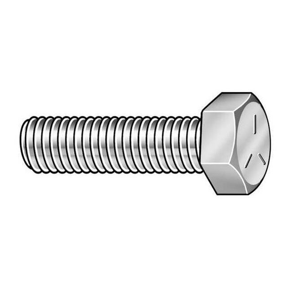 Grade 5, 5/8"-11 Hex Head Cap Screw, Zinc Plated Steel, 2 in L, 175 PK