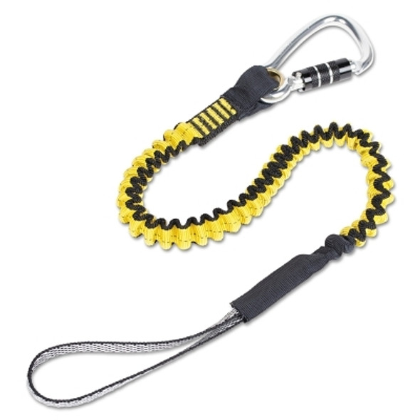 Python Safety Hook2Loop Bungee Tether, 31"-52", Carabiner, 35 lb Cap, Yellow