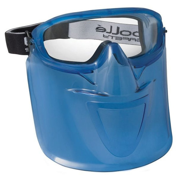 Bolle Safety Safety Goggle Attachable Face Shield, Blue Visor, Polycarbonate 40093