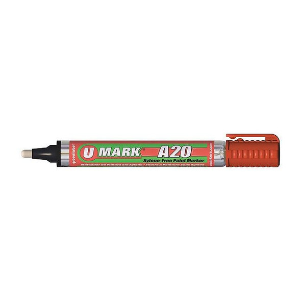 U-Mark Solid Paint Marker, 5-5/8 in L, Orange, Paint 10707