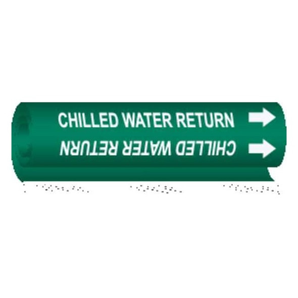 Brady Pipe Marker,Chilled Water Return,Green, 5647-II 5647-II